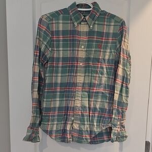 Polo Ralph Lauren Green and Pink Plaid Shirt